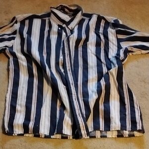 Vintage Chaps Ralph Lauren Men XXL Button Up Striped Dress Shirt